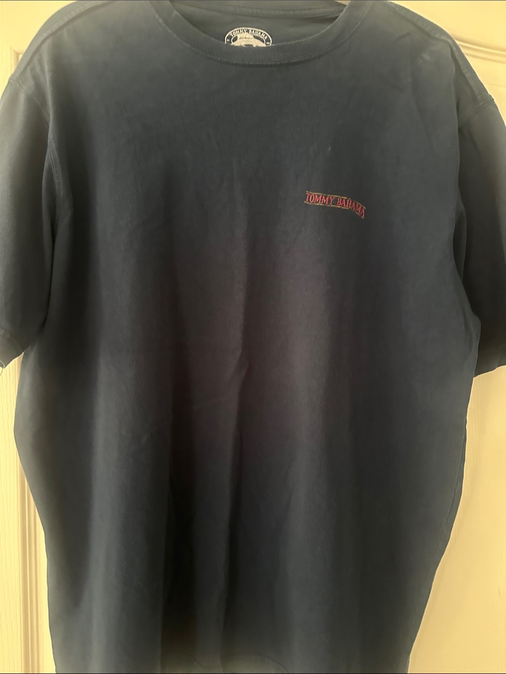 Tommy Bahama Navy Short Sleeve Tee with Red Logo